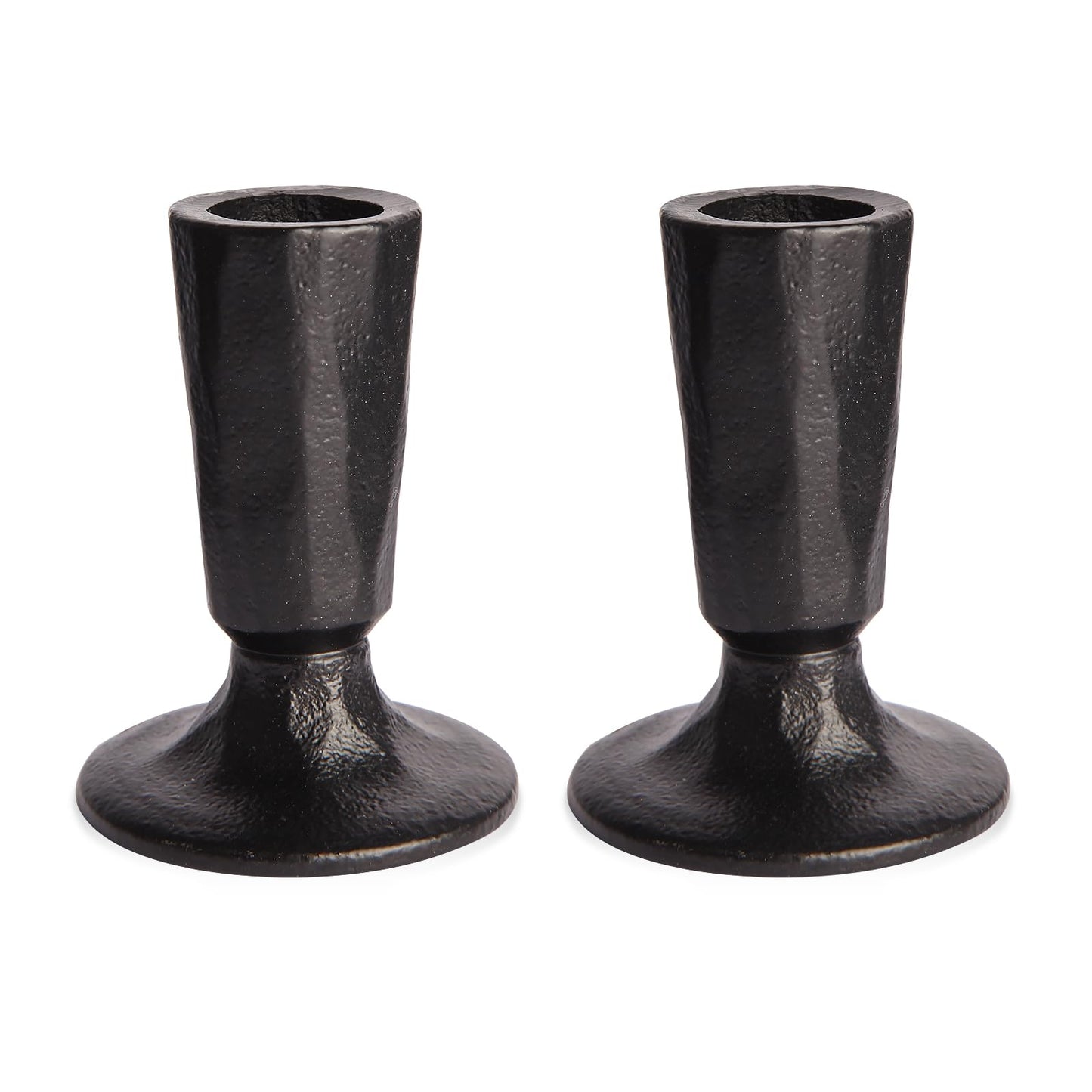 Mofunci Retro Iron Candlestick Holders Set of 2, Black Taper Candle Holders Heavy Weight, Perfect for Dining, Wedding, Party, Halloween Decor