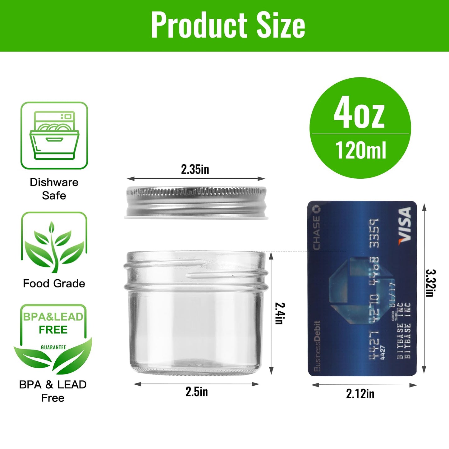 STARSIDE 40 Pack 4 oz Glass Mason jars With Regular Silver Lids, Perfect Small Canning Jars Containers for Jam, Honey, Candies,Wedding Favors, Decorations. Included 1 Pens and 80 Labels