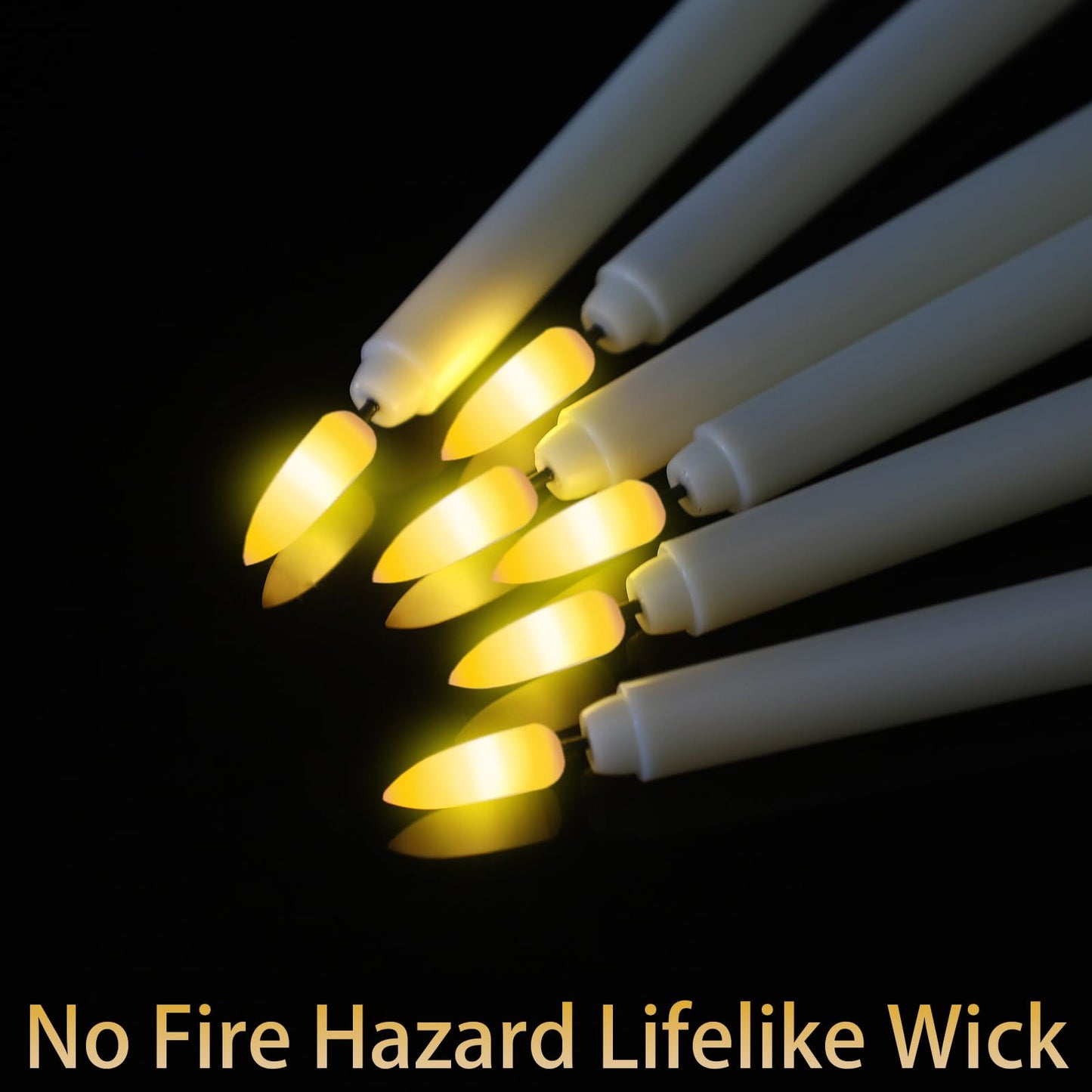 6 Pcs Flameless Ivory Taper Candles with Remote Timer Dimmer, Battery Operated CandleSticks with Flickering Light, Plastic 11 inches LED Window Candles, for Christmas Home Party Wedding Decor