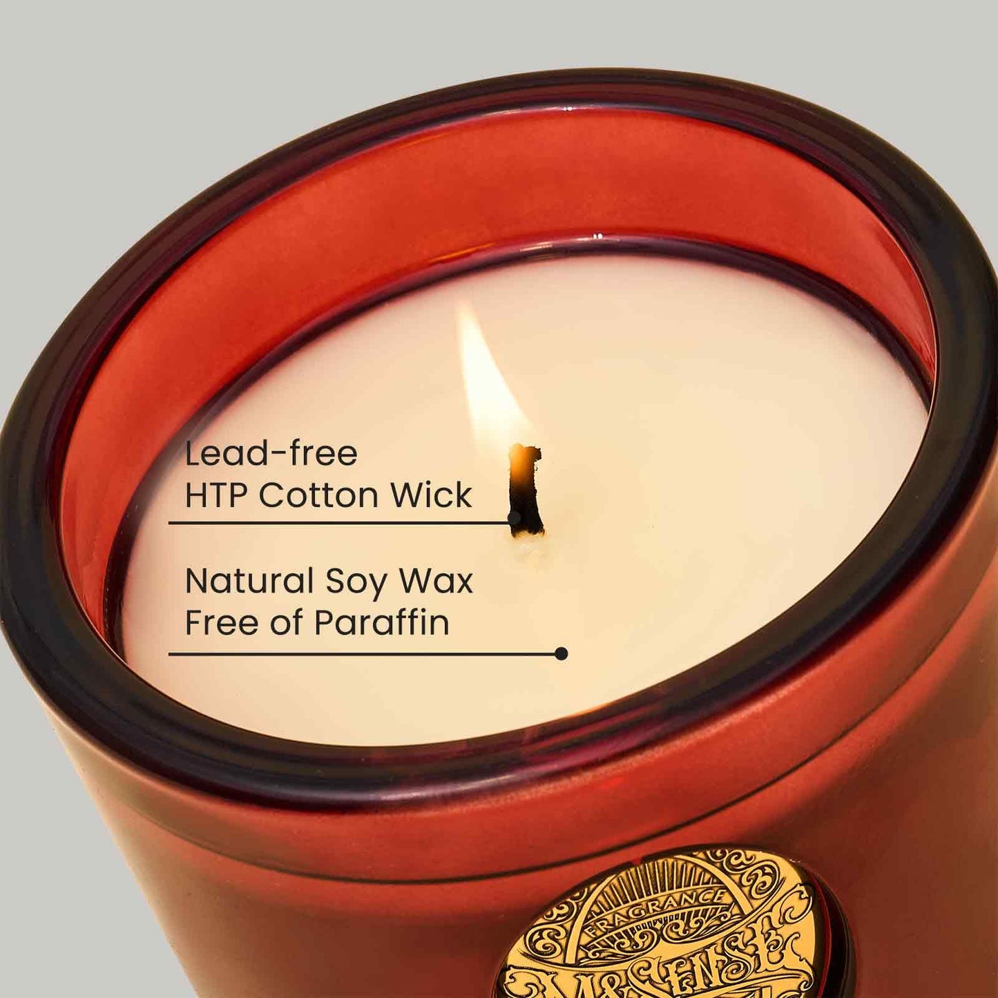 M&SENSE Natural Soy Candle | Wild Rose & Red | 9.2 oz, 50H Burn Time | Candle Gift for Her | Scented Candle for Valentine’s Day