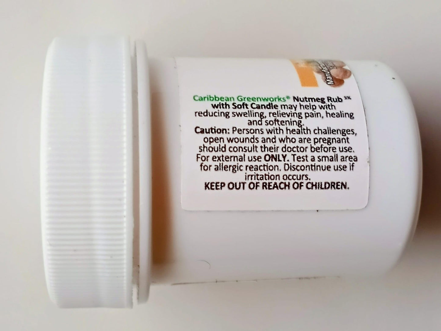Caribbean Greenworks Soft Candle Grease with Nutmeg, White Candle