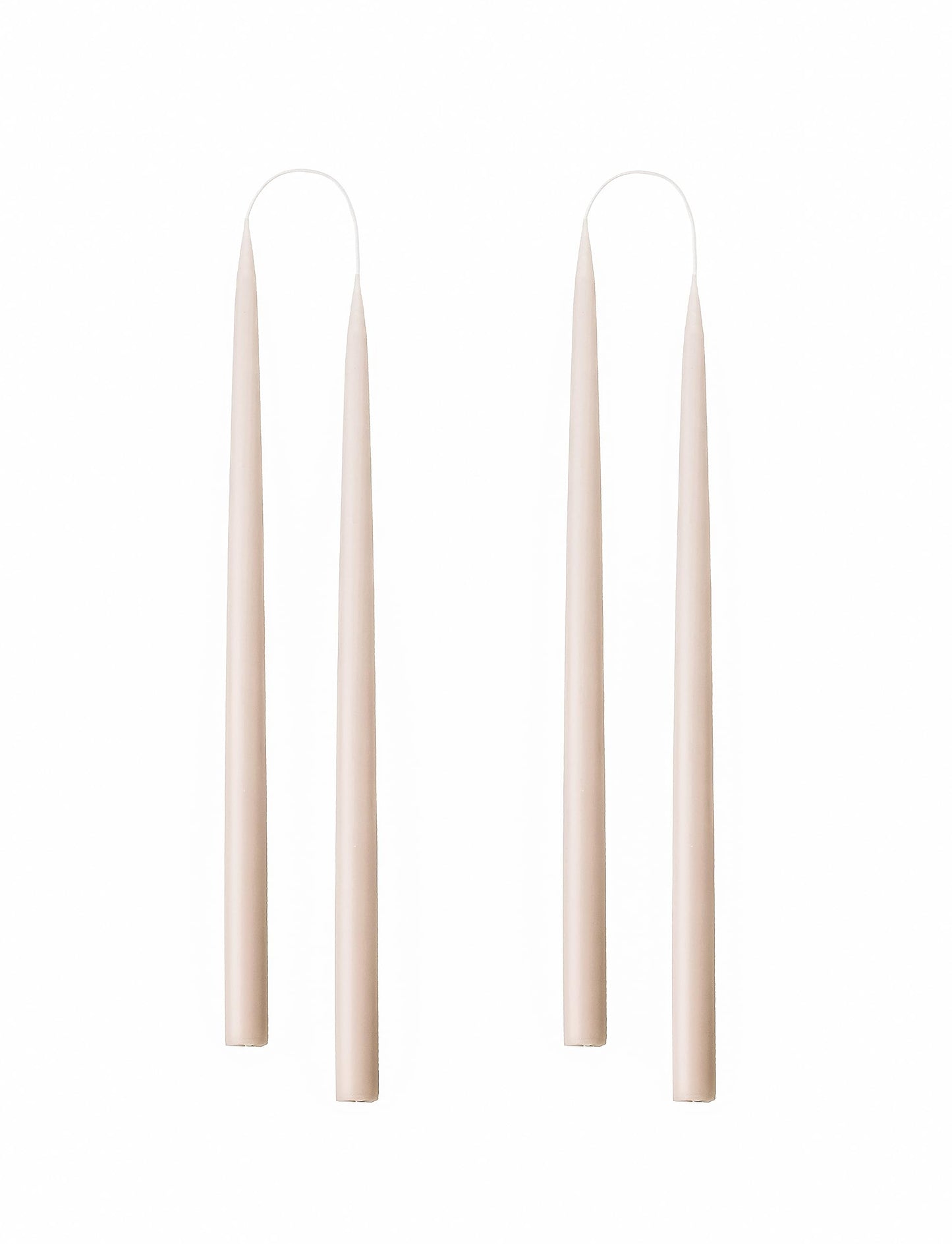 Kunstindustrien® Taper Candles – Set of 4, 13.8" – Made in Denmark, Long Burning Candles 15h, Unscented & Smokeless Candlesticks – Elegant Tall Candles for Weddings, Dinners & Home Decor (Nude)