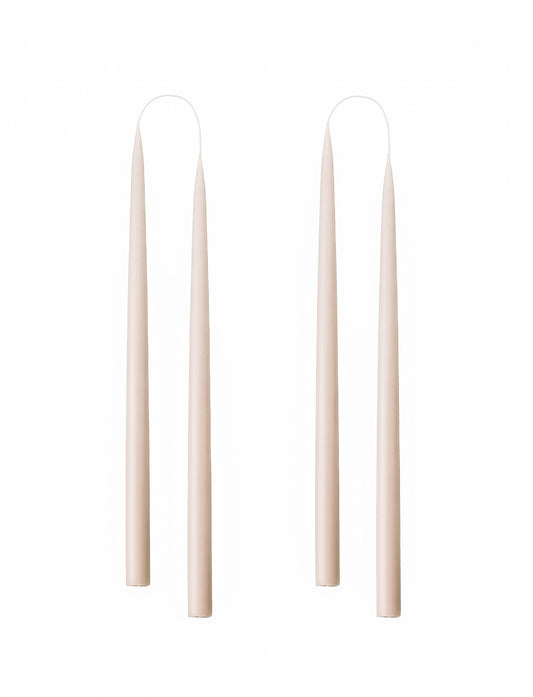 Kunstindustrien® Taper Candles – Set of 4, 13.8" – Made in Denmark, Long Burning Candles 15h, Unscented & Smokeless Candlesticks – Elegant Tall Candles for Weddings, Dinners & Home Decor (Nude)
