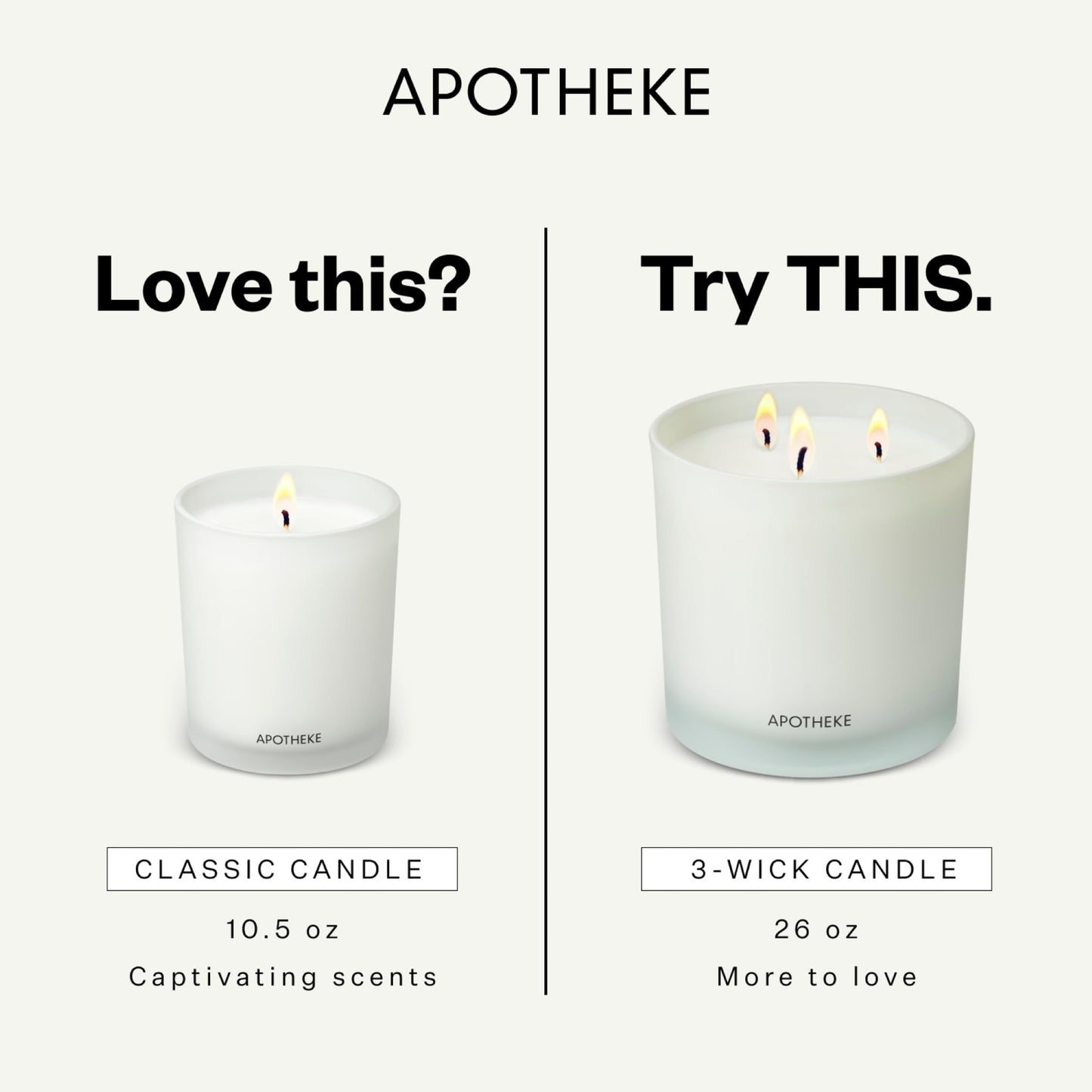 Apotheke 3-Wick Scented Candles for Home, Black Iris Oak - 26 oz Soy Wax Aromatherapy Jar Candle Gift for Women & Men with Perfume-Grade Essential Oils - Black Pepper, Cinnamon, Musk & Violet