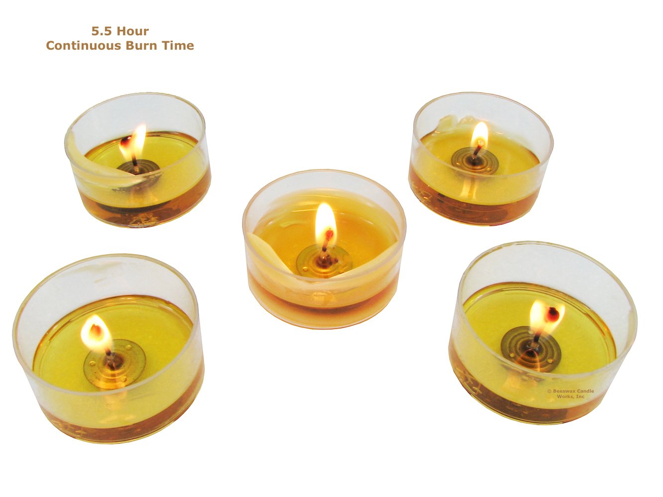 Beeswax Candle Works, 6-Hour Tea Light Refills (Pack of 36) NO Cups, 100% USA Beeswax