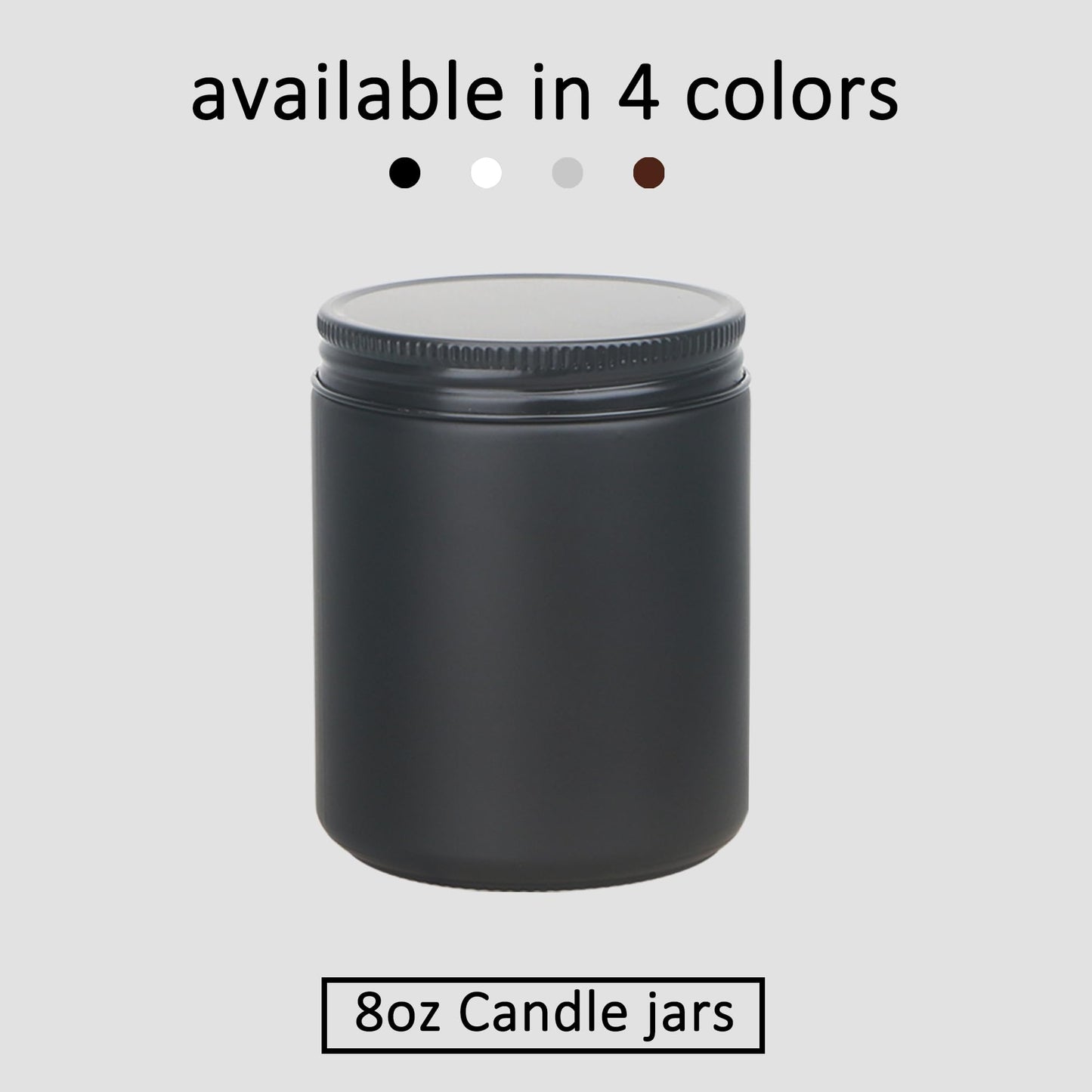 MILIVIXAY 20 Pack 8 OZ Thick Glass Matte Black Candle Jars with All Black Metal Lids-Bulk Empty Candle Jars for Making Candles-Canning Jar for Spice, Liquid, Sample- Dishwasher Safe.