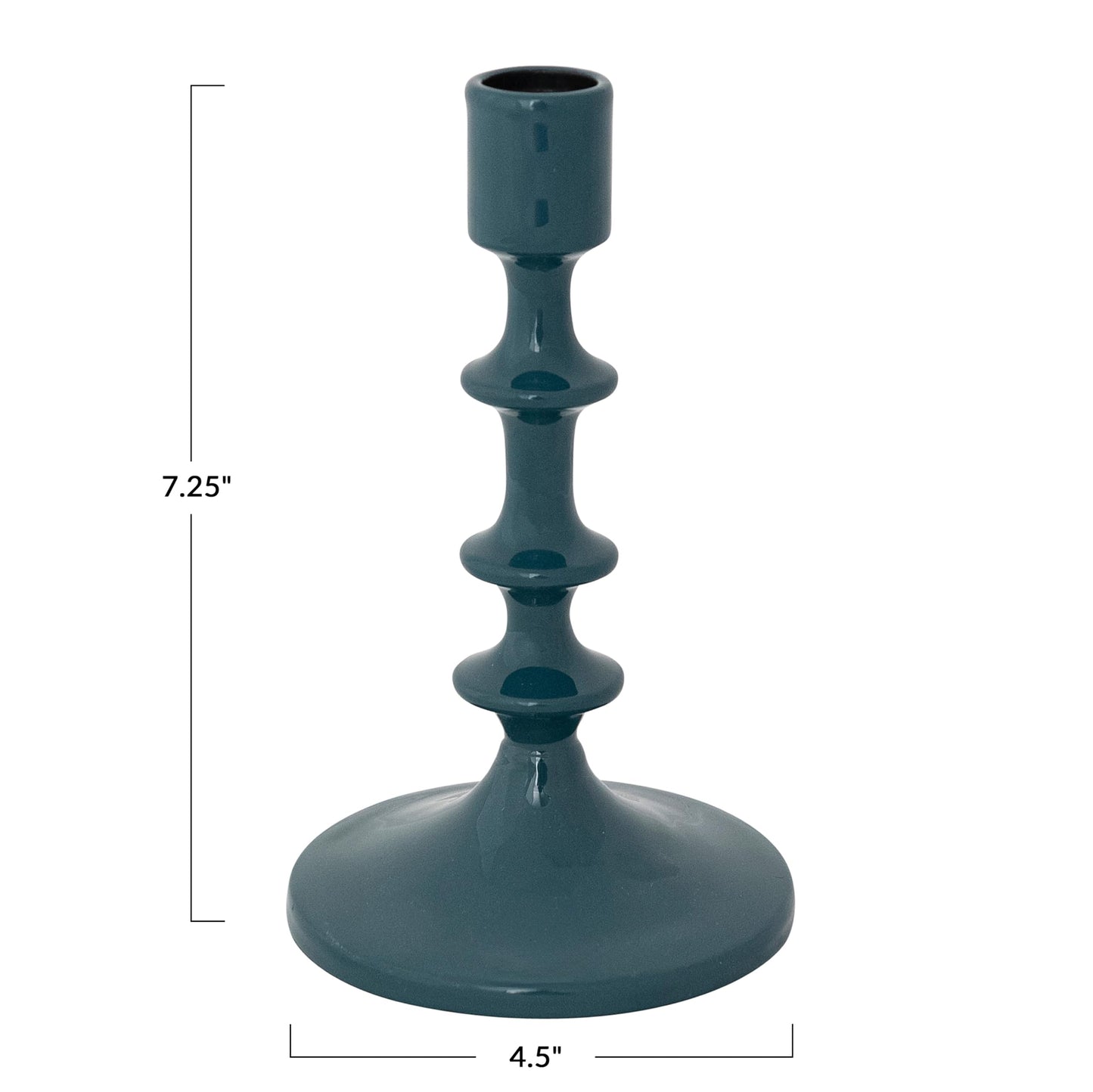 Creative Co-Op Enameled Aluminum Taper Holder, Teal