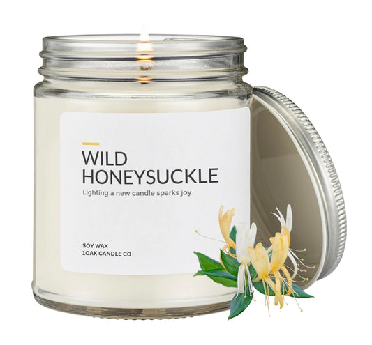 1OAK Honeysuckle Candle - Soy Wax Scented Candles (Wild Honeysuckle) - Soy Candles for Home Scented - Long Burning Premium - Hand-Poured (7oz.)