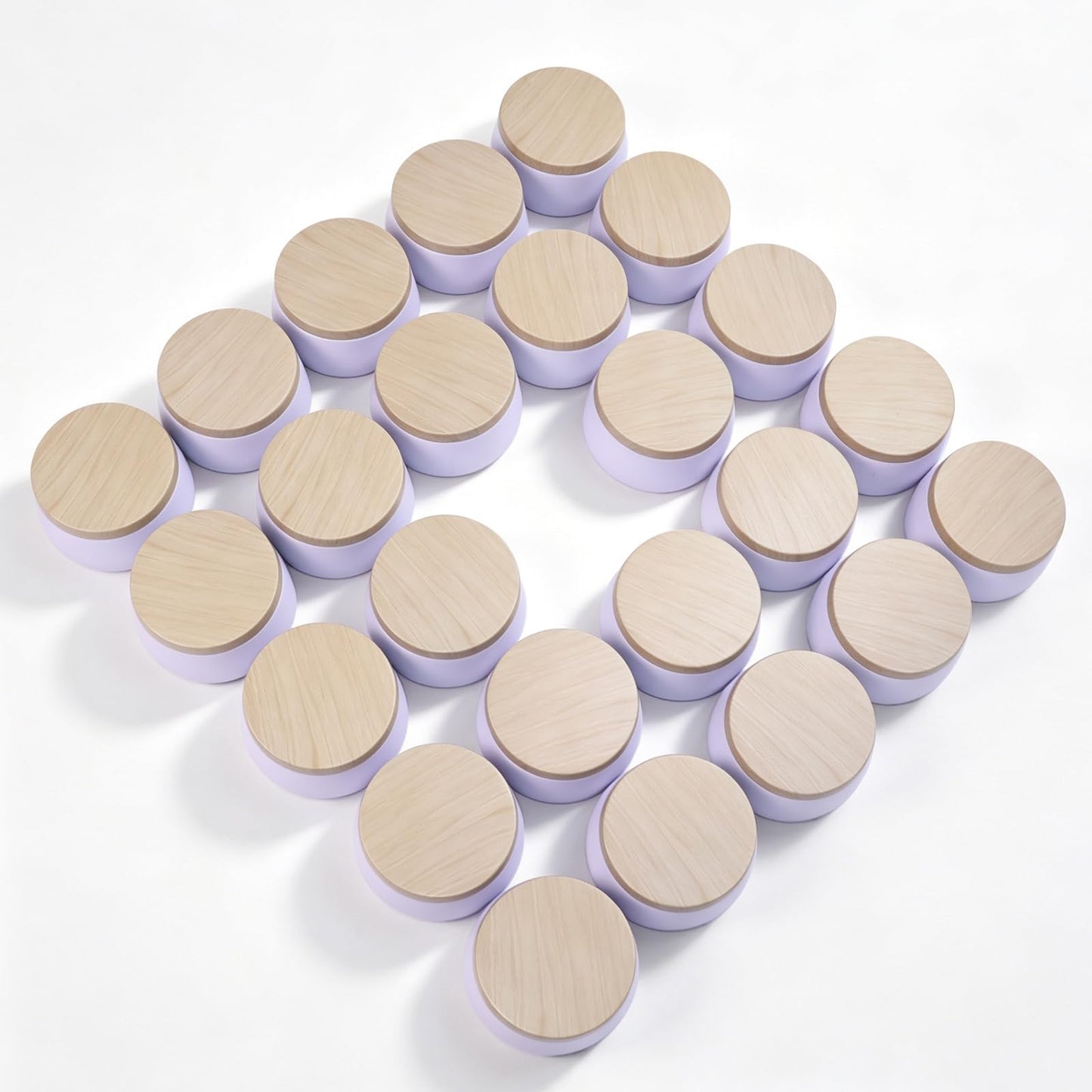 24 Pack 8 oz Candle Tins with Lids, Empty Metal Jars for Candle Making, Matte White Candle Containers with Wooden Grain Lids for DIY Aromatherapy, Bulk Candle Making Supplies for Making Small Business