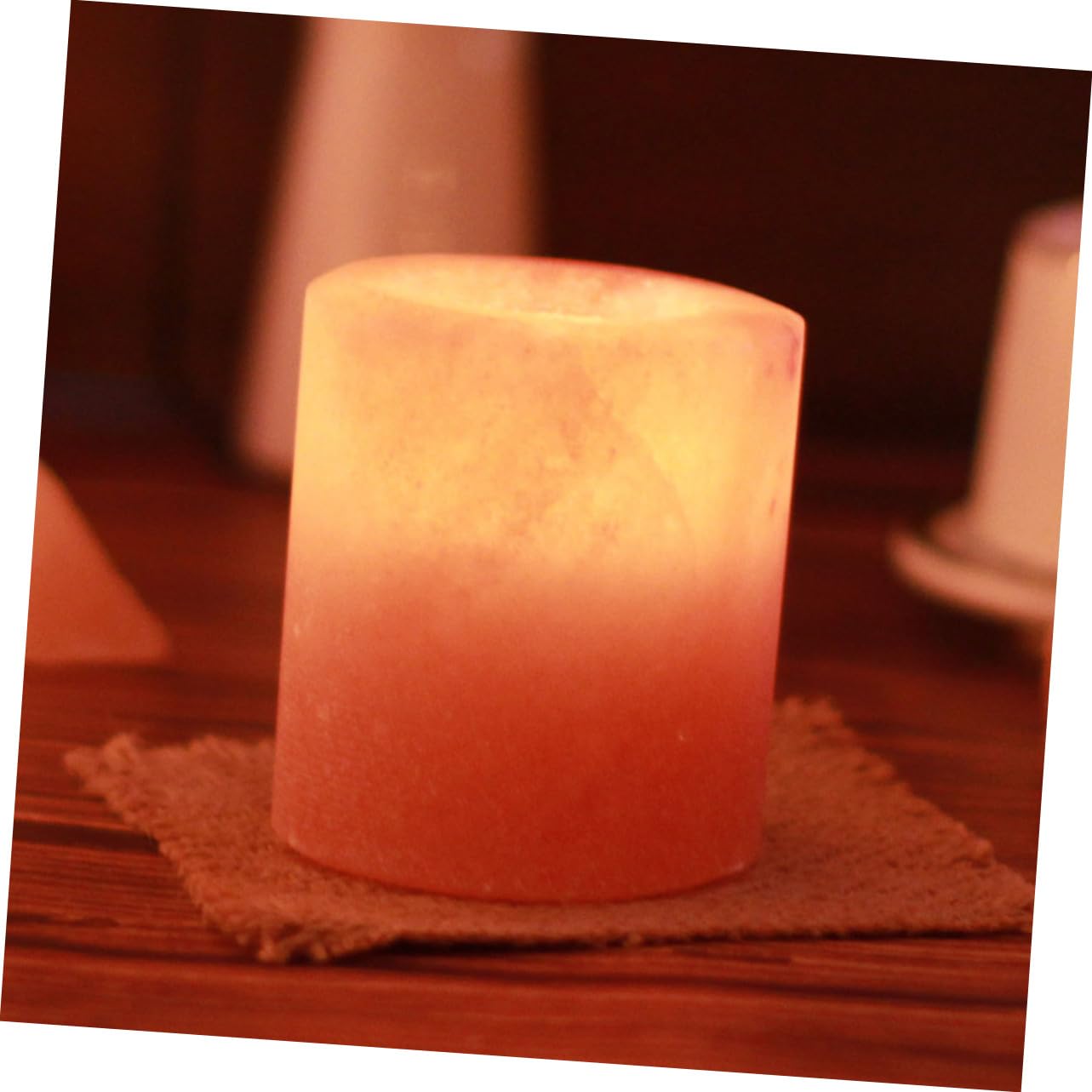 Amosfun 2pcs Himalayan Salt Candle Holder for Meditation Home Decor Elegant Table Ornament for Centerpieces Unique Temple Design