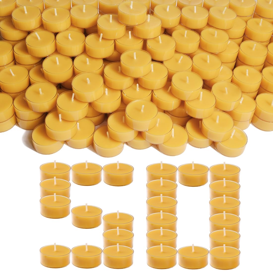 50 Candles +4 Glass Candle Holders