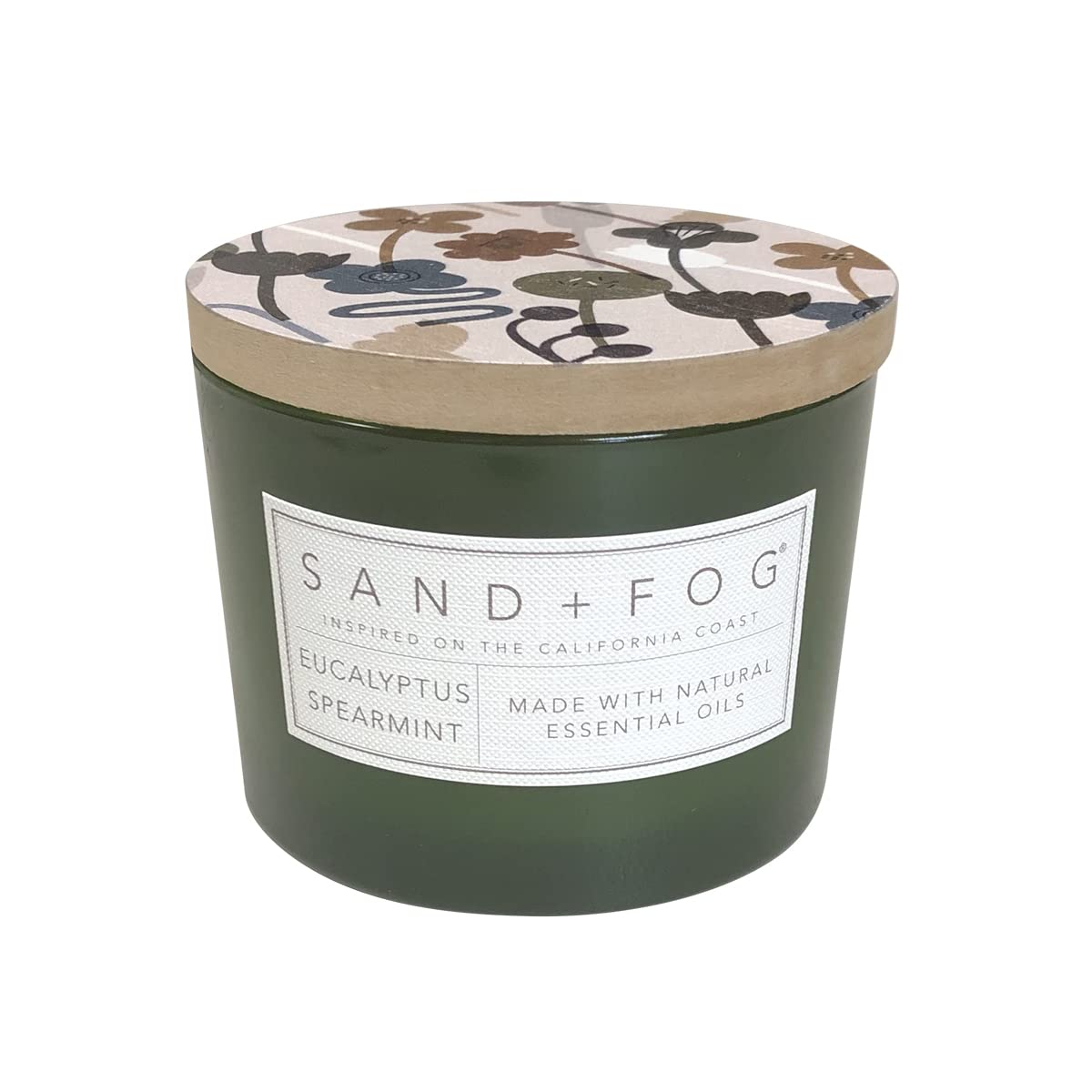Sand + Fog Scented Candle - Eucalyptus Spearmint – Additional Scents and Sizes – 100% Cotton Lead-Free Wick - Luxury Air Freshening Jar Candles - Perfect Home Decor – 12oz