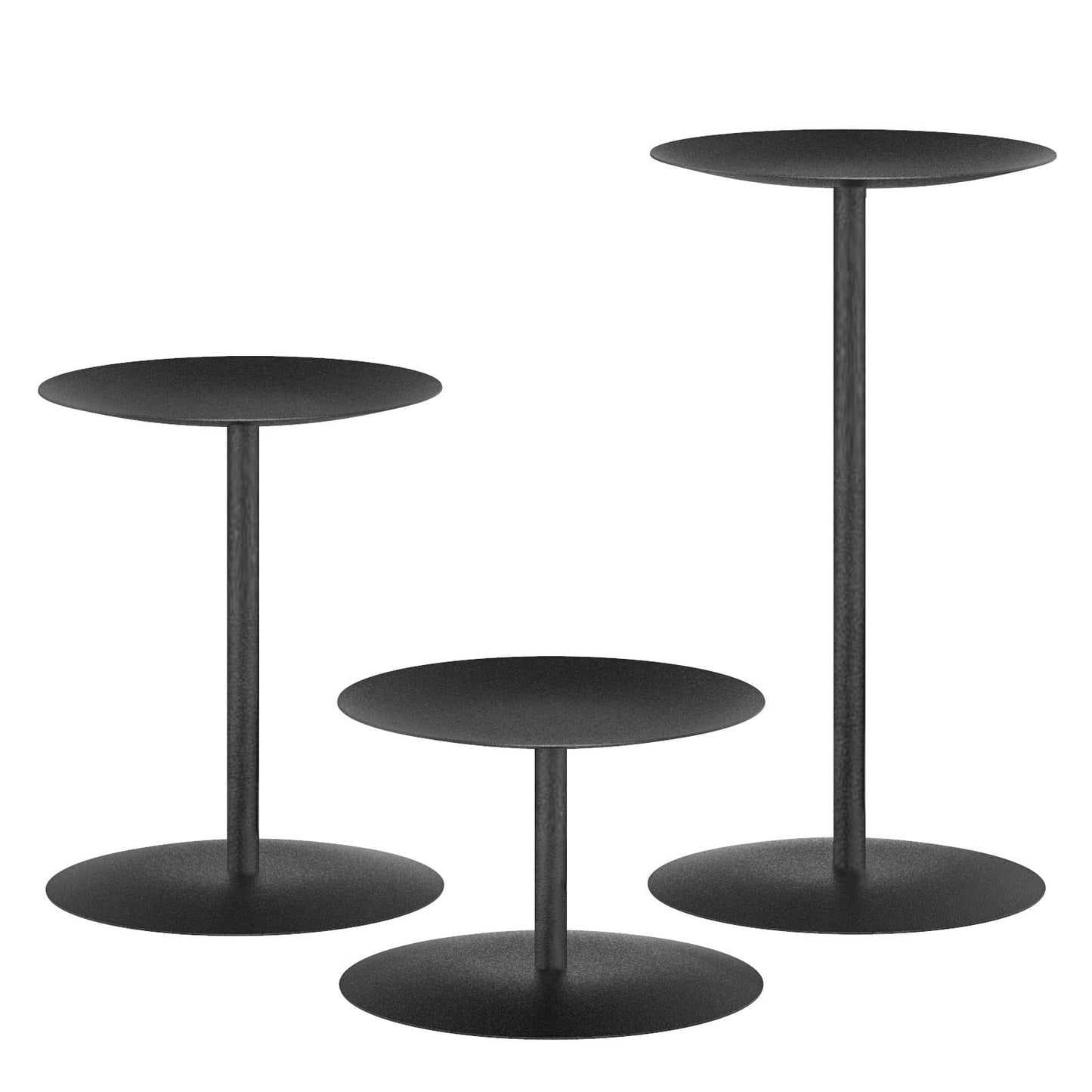 smtyle Modern Black Candle Stand Candelabras, Set of 3 Metal Candleholder Sets for Pillar Candles, Minimalist Farmhouse Decor for Fireplace Mantel & Dining Table Centerpiece