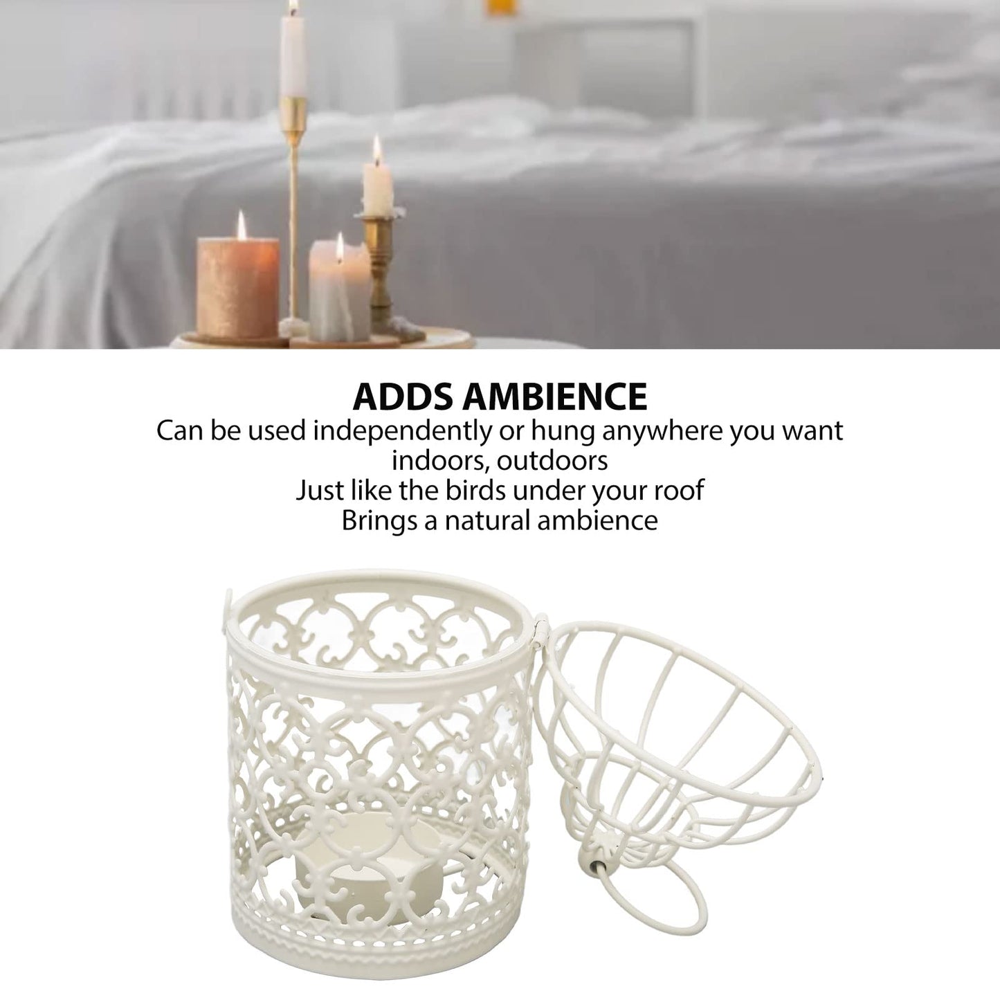 Kuuleyn Mini Small Metal Moroccan Lantern Decorative,Tealight Lantern Hollow Pattern Decorative,Birdcage Candle Holder for Dining Table Wedding Party