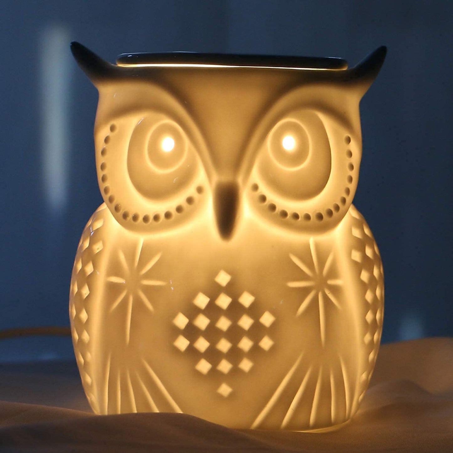 STAR MOON Owl Wax Melt Warmer for Home Décor, Wax Warmer for Wax Melt, Scentsy Wax Warmer, 3D, No Flame, Removable Dish, with One More Bulb (The Owl of Athena)