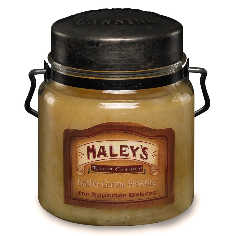 McCall’s Candles | Haley’s Butter Frosting | 16 oz Scented Candle | USA-Poured | Vintage Rustic Jar with Carrying Handle | Vanilla Buttercream & Cake Batter Fragrance