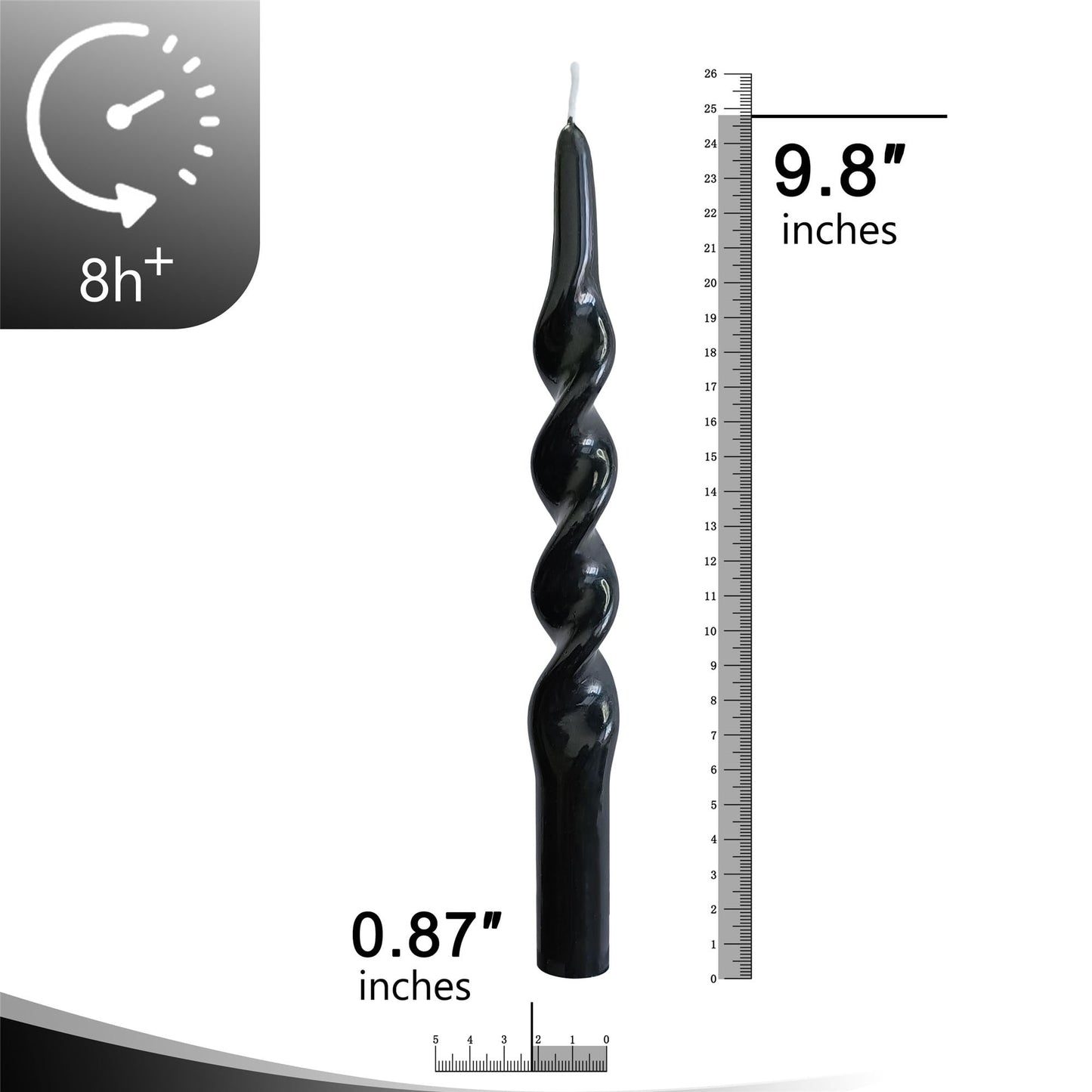 Halloween Candlestick Spiral Taper Candle,Gedengni 4pcs Black Candle Sticks Long Twisted Candlesticks Unscented Tapered Candles for Home Décor Weddings Festive Dinner (1-23D-BLACK)