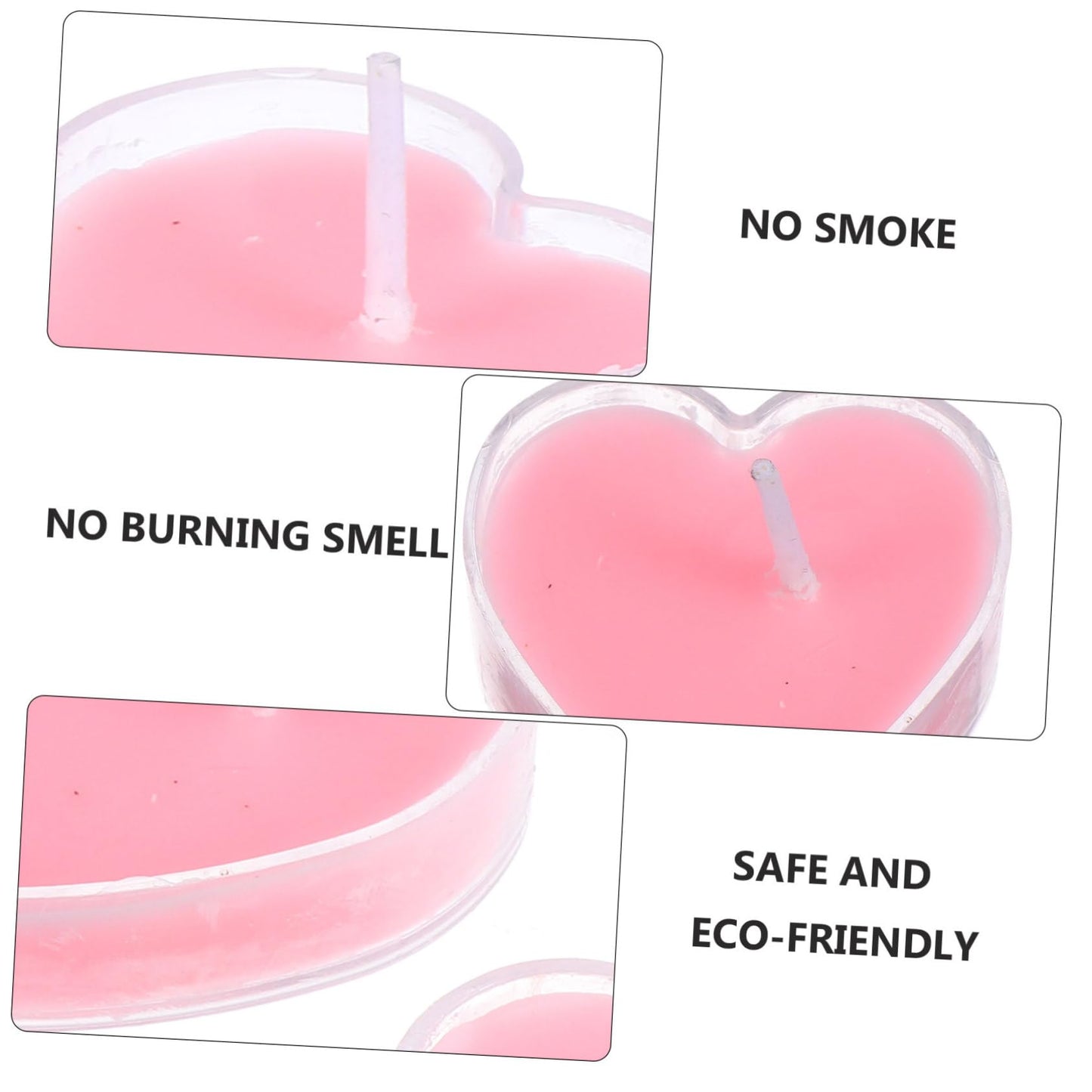BUTIFULSIC 9Pcs Heart Shape Scented Candles Smokeless Tea Light Paraffin Wax with Fresh Rose Soft Flicker Glow for Wedding Valentines Day Home Party Decoration