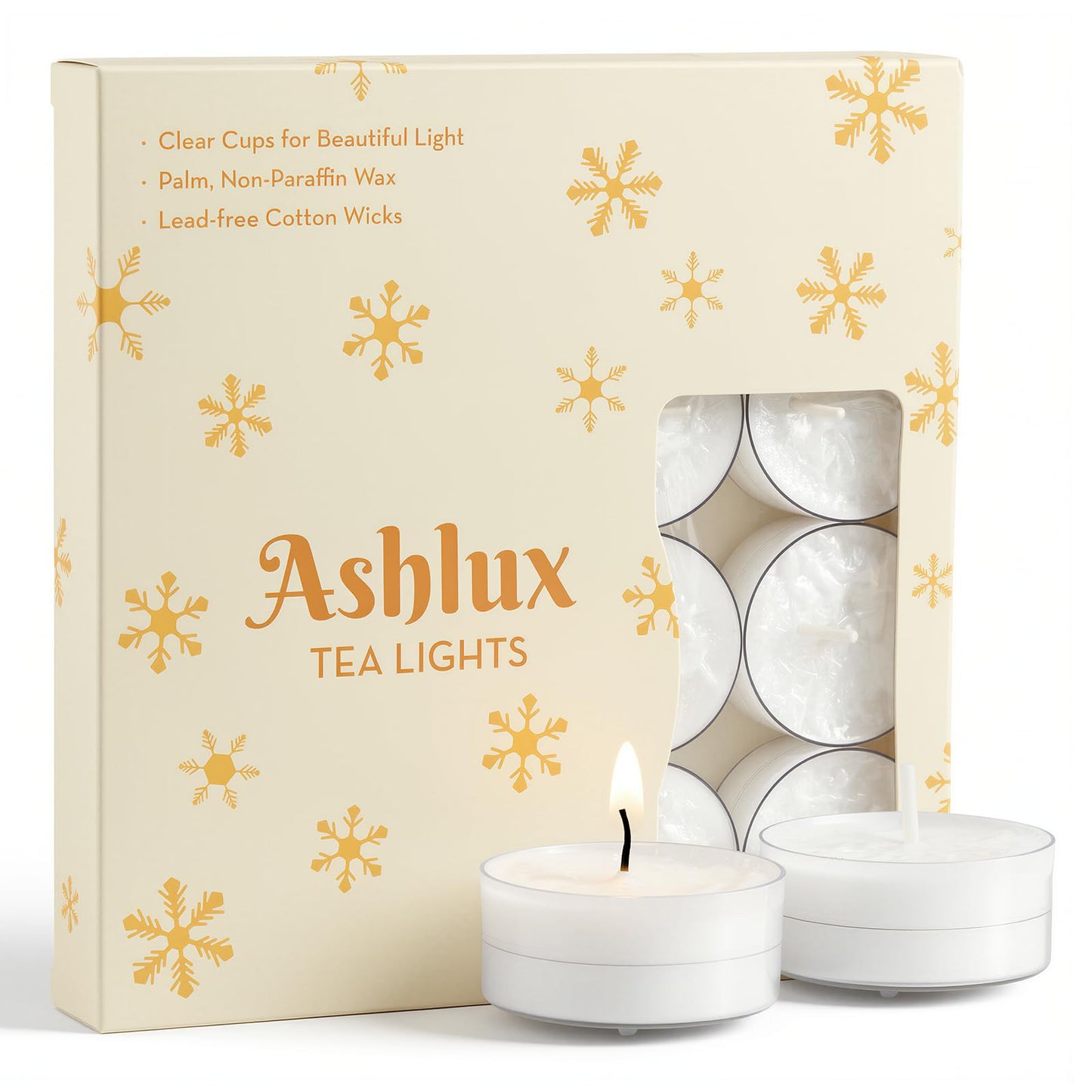 Ashlux Unscented Candle Set, 4H Tea Lights | Unscented Dripless Smokeless Clean Burning Long Lasting Candles for Wedding Home Decor Dinner Church Holiday
