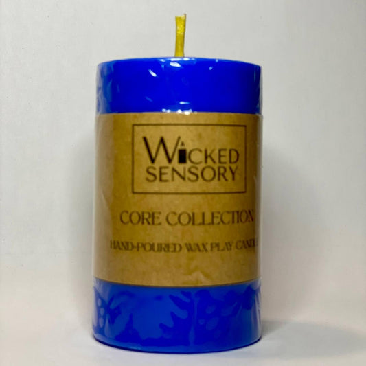 Premium Wax Play Candle - Unscented Body Safe Wax Blend for Sensory Play, Comfortable Heat Sensation - Perfect for Couples & Beginners (Cobalt)