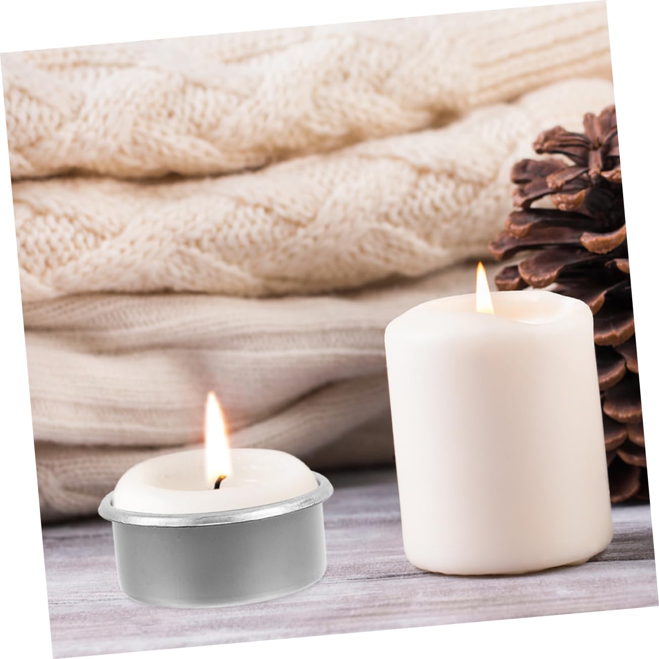 KONTONTY 15pcs Metal Tealight Holder Modern DIY Candle Making Tins for Home Decor Sturdy Containers for Aromatherapy and Fragrance Diffusion