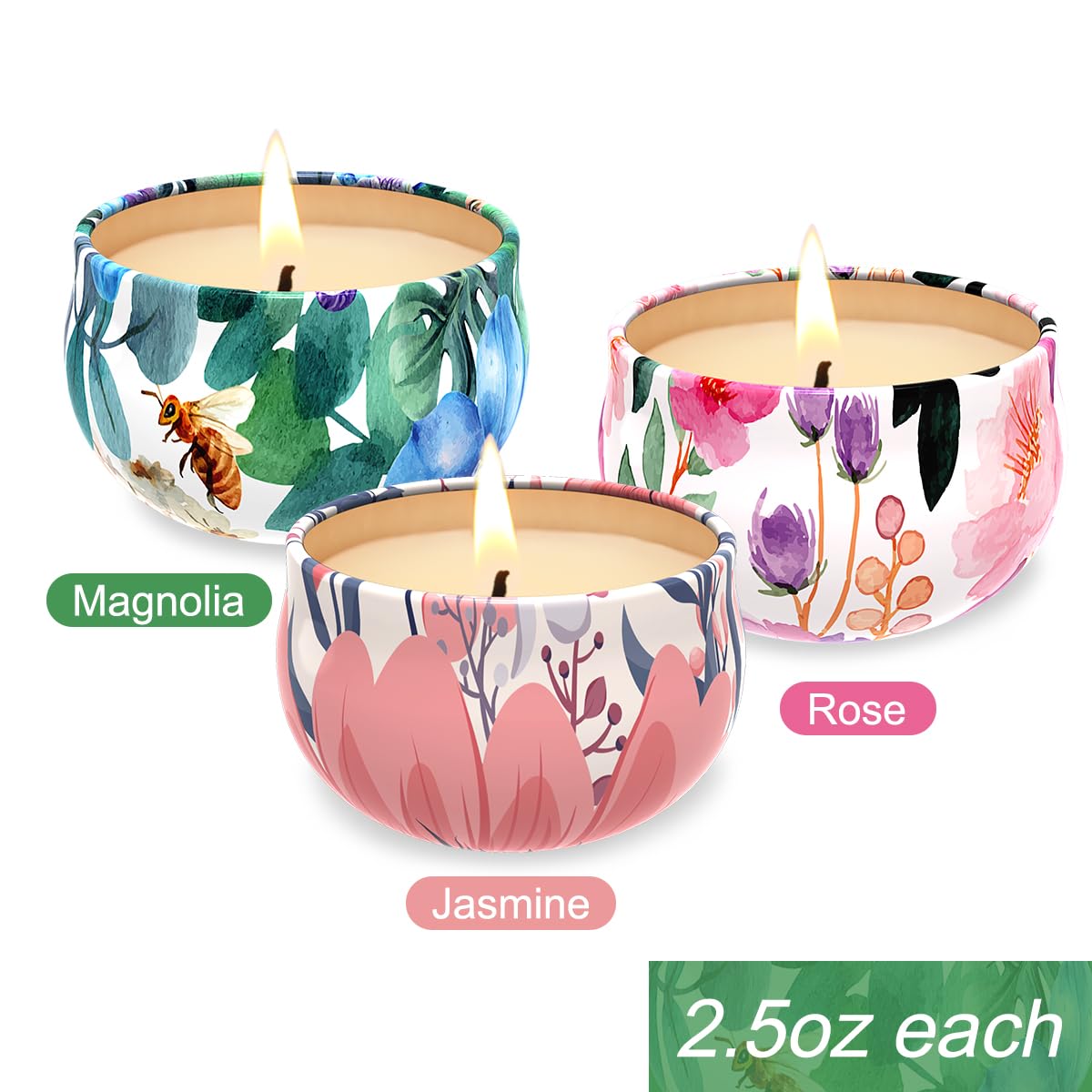 Scented Candles Gift Sets of 3, Stress Relief Candles for Home Scented, Natural Soy Wax Aromatherapy Candle, Burning Long Lasting Candles, Best Ideal for Gift, Baby Shower Prizes