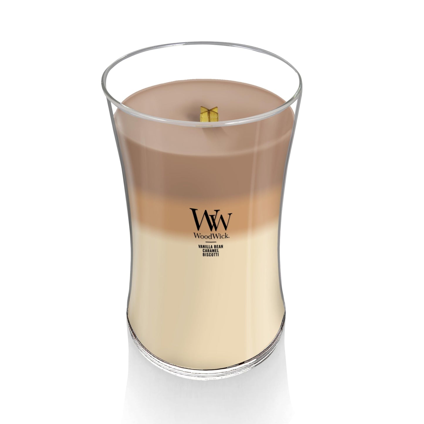 WoodWick Café Sweets Trilogy Holiday Candle Gifts for Women and Men, 21.5 oz Large Hourglass Trilogy Candle with Crackling Wick