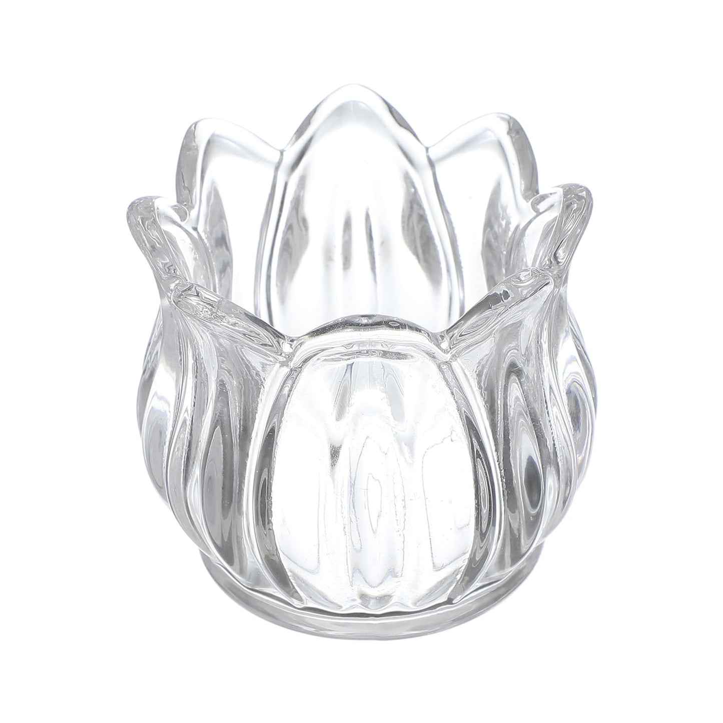 uxcell Glass Tea Light Candle Holder, Tulip Crystal Glass Votive Candle Holder for Desk Table Centerpiece, Wedding, Party, and Home Decor(Clear)