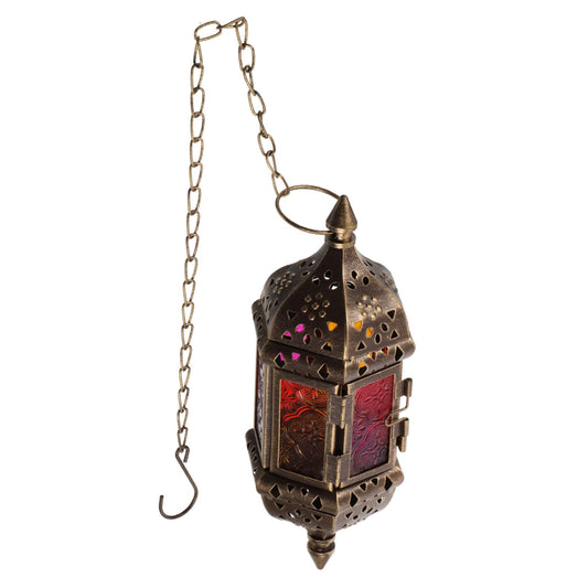 Zerodeko Vintage Metal Candle Holder Hanging Tea Light Decor for Weddings Parties and Home Retro Lantern Style Hollow Design Easy to Sturdy Craftsmanship