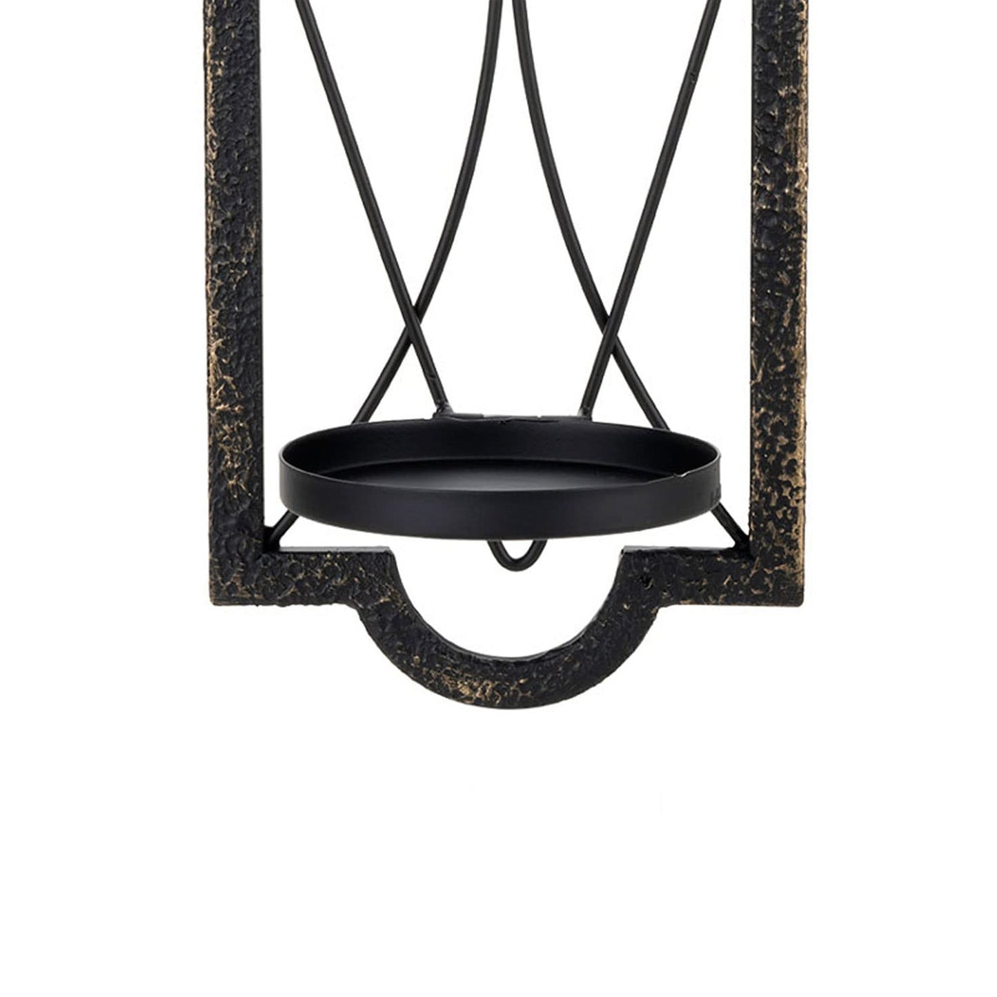 Gothic Candle Sconce Set of 2 -Gold Black Metal Wall Candle Holder-Rustic Home Deco,Dark Academia Decor