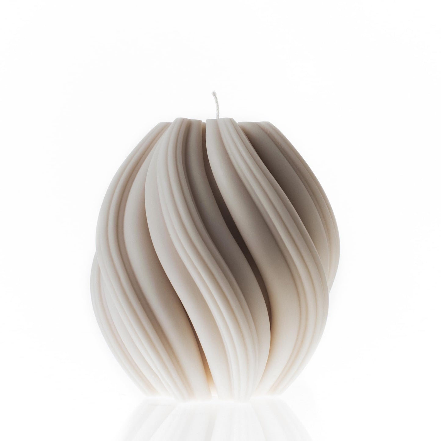 LAWA Swirl Candle - Beautiful Handmade Pillar Soy Wax Twirl Elegant Bubble Aesthetic Candle Housewarming Gift Home Room Shelf Decor Idea Spiral (White, Medium)