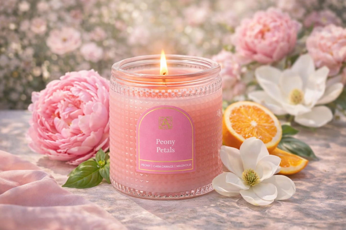 Aromatique, Peony Petals, Elegant Candle with Metal Lid, Home Fragrance for Relaxing Atmosphere, 6 oz, Mother's Day Gifts, Bridal Showers, Anniversaries, Holiday Gifts.