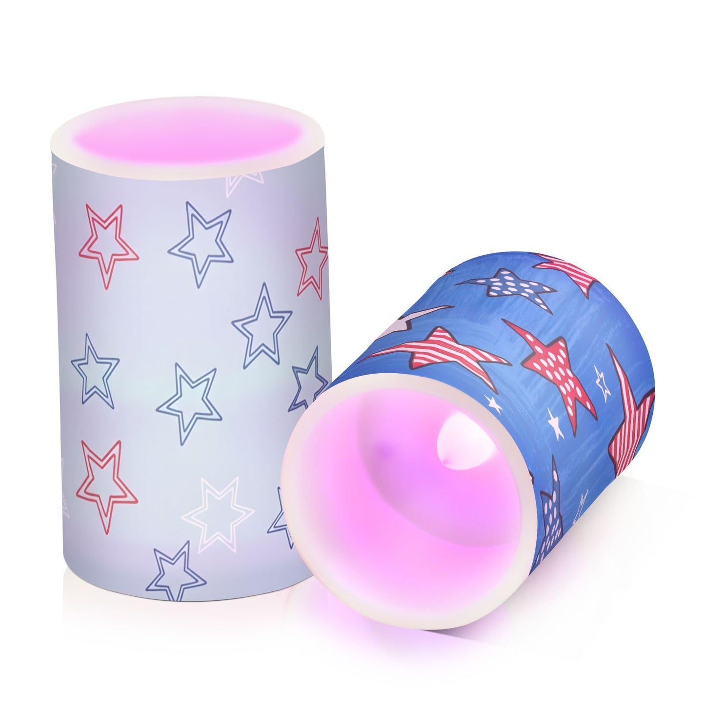 JULYTO Flameless Candles with Remote and Timer Navy Blue Fluid Ink Marble Battery Operated Candles Set of 2 Sparkling Flickering Pillar Led Fake Candles for Halloween Christmas Wedding Decor