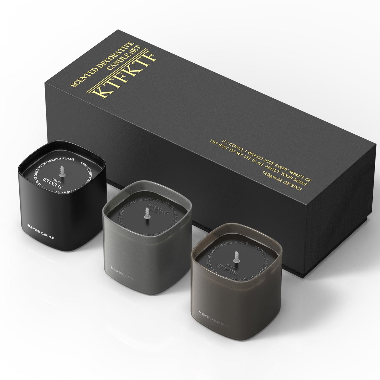 Men's Scented Candle Gift Set - 3 Pack Natural Soy Candles for Men,Teakwood, Sandalwood & Vanilla - Masculine Aromatherapy Gifts for Husband, Boyfriend, Dad & Father's Day