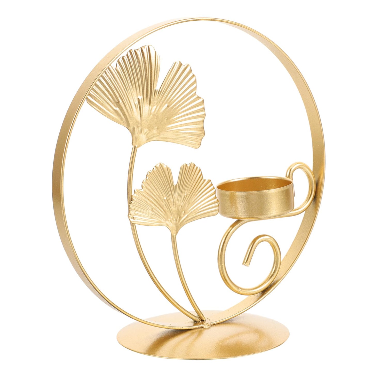 ROMISBABA Rust-Resistant Iron Candlestick Holder with Unique Plant-Shaped Design and Golden Finish, Multi-Functional Tealight Candle Stand for Entranceways and Living Rooms, Artistic Table