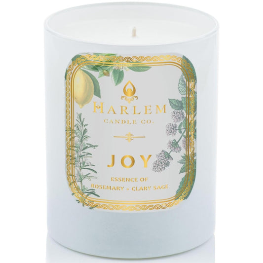 HARLEM CANDLE CO. - Joy - Luxury Scented Soy Candle, 11 oz - 80-Hour Burn Time | Fresh Mint, Italian Lemon, Rosemary, Jasmine Petals, Cedarwood, Amber Musk | Scented Candles for Home