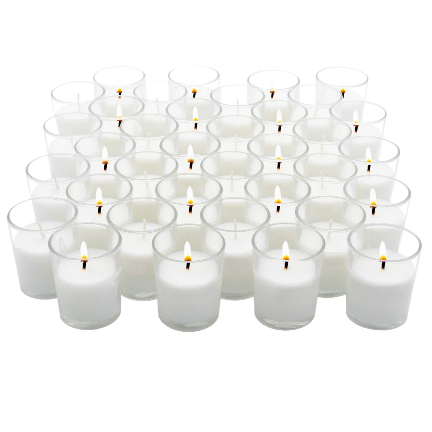 Royal Imports Unscented Clear Glass Votive Candles, Long 12 Hour Burn Time, for Home, Spa, Wedding, Birthday, Holiday, Restaurant, Party, Birthday, 36 Pack