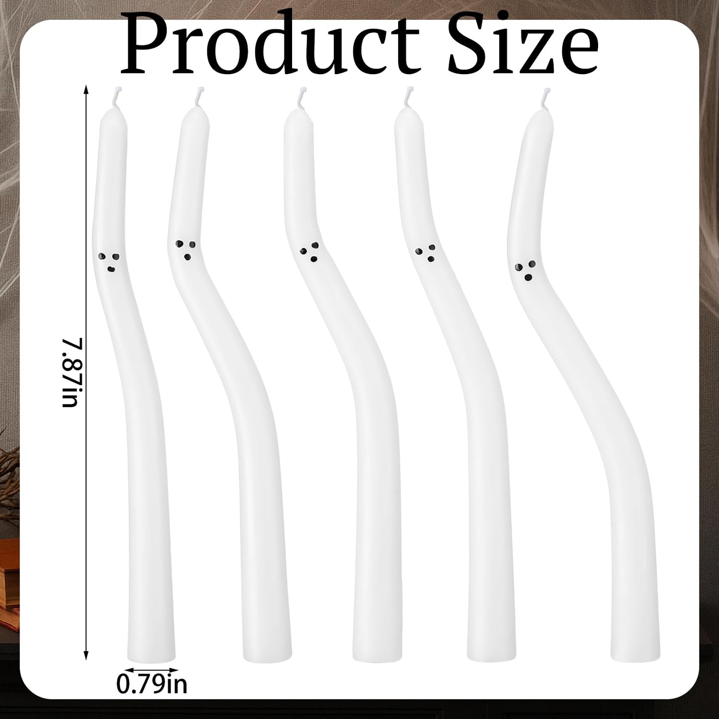 Nuanchu 10 Pcs Halloween Ghost Taper Candles Spiral Unscented White Candles Realistic Twisted Halloween Decor for Home Table Ghost Spooky Decorations Party Supplies(Candlesticks Not Included)