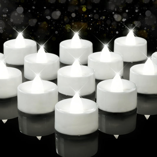 BEICHI Flameless Candles, 100Pack Battery Operated Candle, LED Tea Lights Candle Battery Operated, Flickering Fake Votives for Wedding Halloween Christmas Diwali- Pure White Light