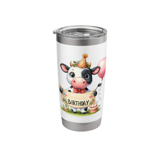 Cute Cow Celebration Party Animal Design Stainless Steel Insulated Tumbler