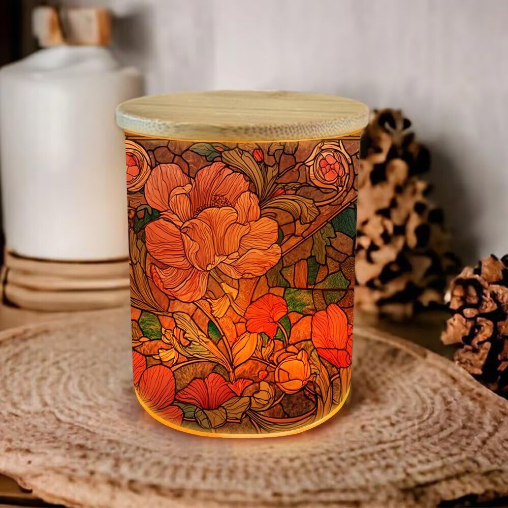 Farm Rooster Tealight Candle Holders,Flower Tea Lights Glass Jar Candle Holders,Stained Glass Chicken Led Tea Light Candle Holder for Table Home Decor,Wedding,Party Decoration