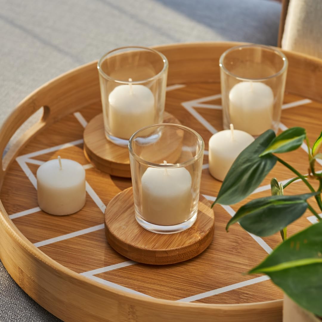 Simply Soson Ivory Votive Candles - Bulk Pack of 24, Unscented, 10 Hour Burn Time, Perfect for Weddings, Birthdays & Home Decor