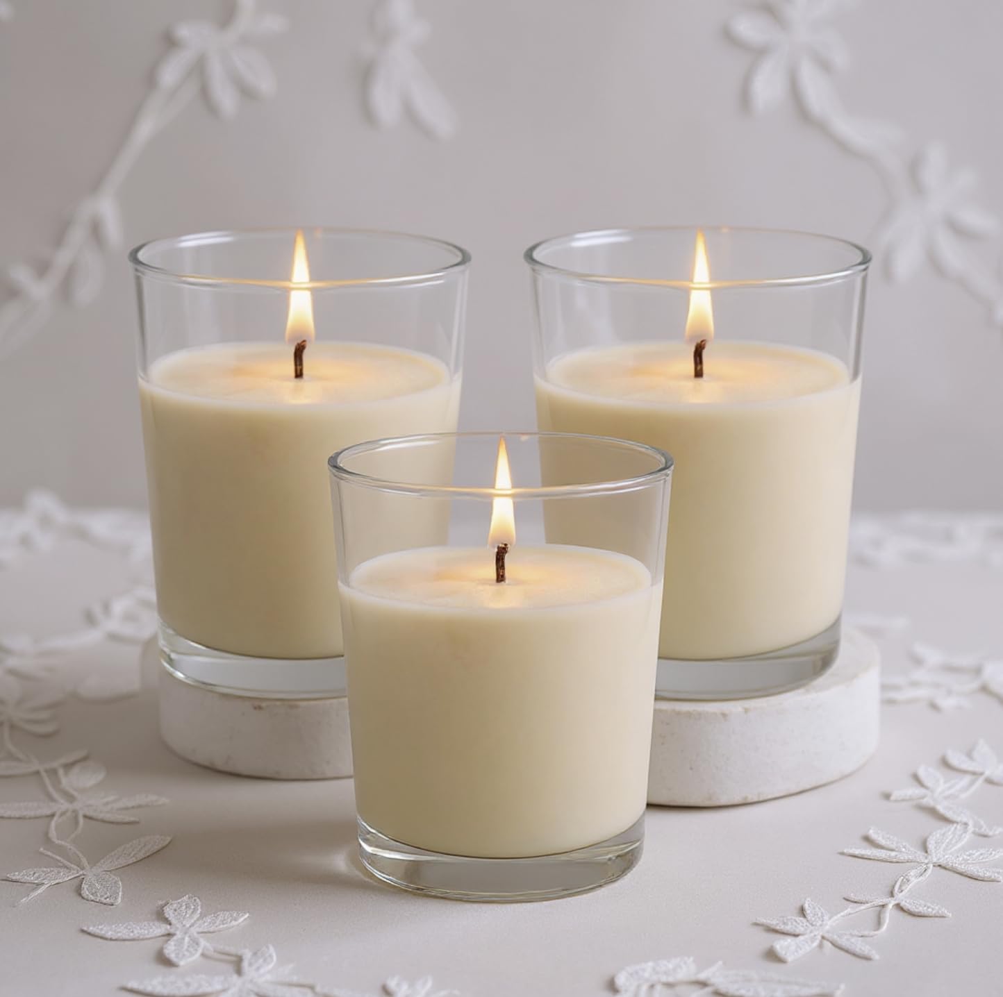 Mister Candle – Set of 9 Jasmine Scented Votive Candles in Glass Holders, Hand Poured Soy Wax, 10 Hour Burn Time, Aromatherapy Candles for Spa, Weddings, Parties, Gifts