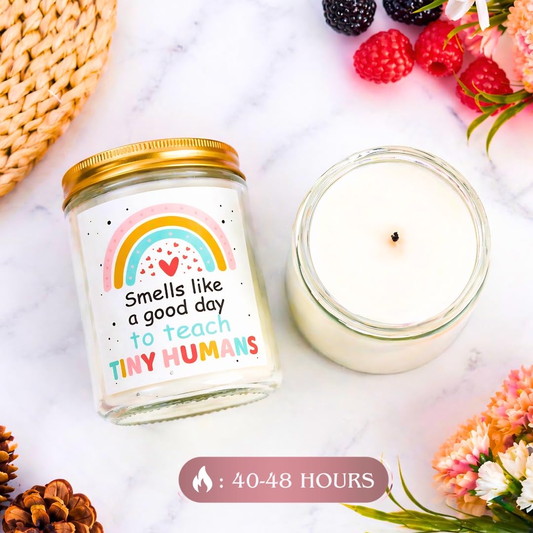 Kindergarten Teacher Gifts, Thoughtful Kindergarten Teacher Appreciation Gifts, Vanilla Soy Candle, Relaxing Preschool Teachers and Elementary Teachers Thank You Gift for End‑of‑Year Teacher Week
