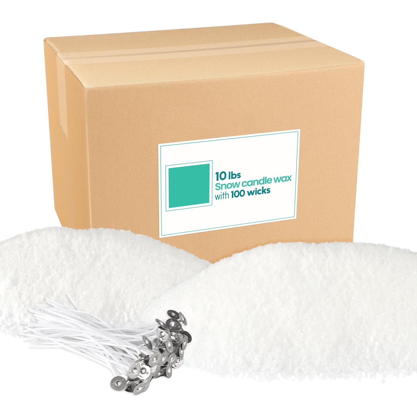 CLTNIKET 10LB Natural Pearled Candle Making Kit with 100 Cotton Wicks, Reusable and Refillable Pearled Candles for DIY Sand Candle Making