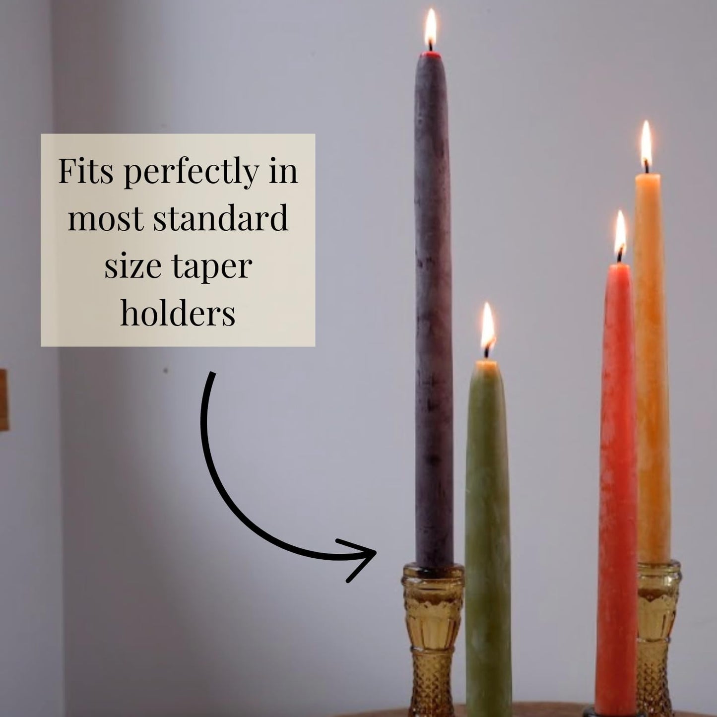 Candlestock Beeswax Taper Candles – Standard 7/8" Diameter, Pure 100% Natural USA Beeswax, Cotton Wick, Dripless, Long-Burning, Handmade in Woodstock, NY- 12 Inches - 1 Pair (2 Candles) - Plum Purple