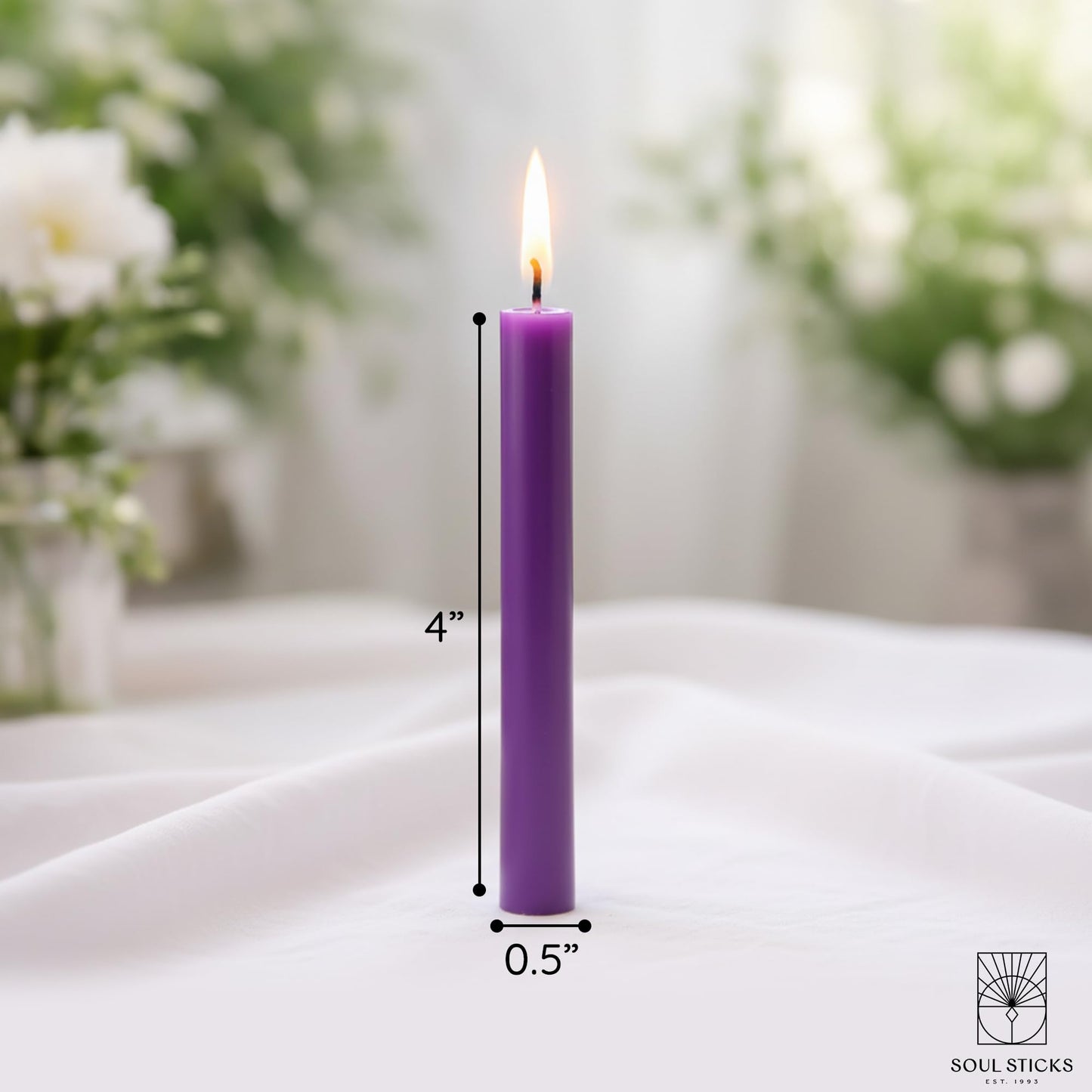 SOUL STICKS Peace Magic Spell Chime Taper Candles 20 Pack - Ideal for Altar, Rituals, Ceremonies, Meditation Purple Candle for Witchcraft Supplies, Wiccan, Unscented Candles Clearance