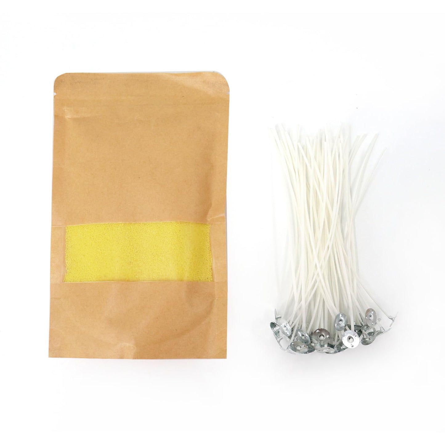 PHYMAT 3.5oz Sand Wax Bulk, Candle Wax Sand with 50pcs Wicks, Refillable Pearled Candle Kit for DIY Candles Making, Handmade Candles