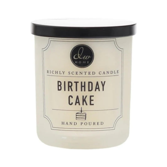 DW Home Birthday Cake Scented Candle for Home, 4 oz Mini Small Single Wick Candle Jar, Up to 12H Burn Time, Luxury Scented Candle for Relaxation, Gifting, Home Decor