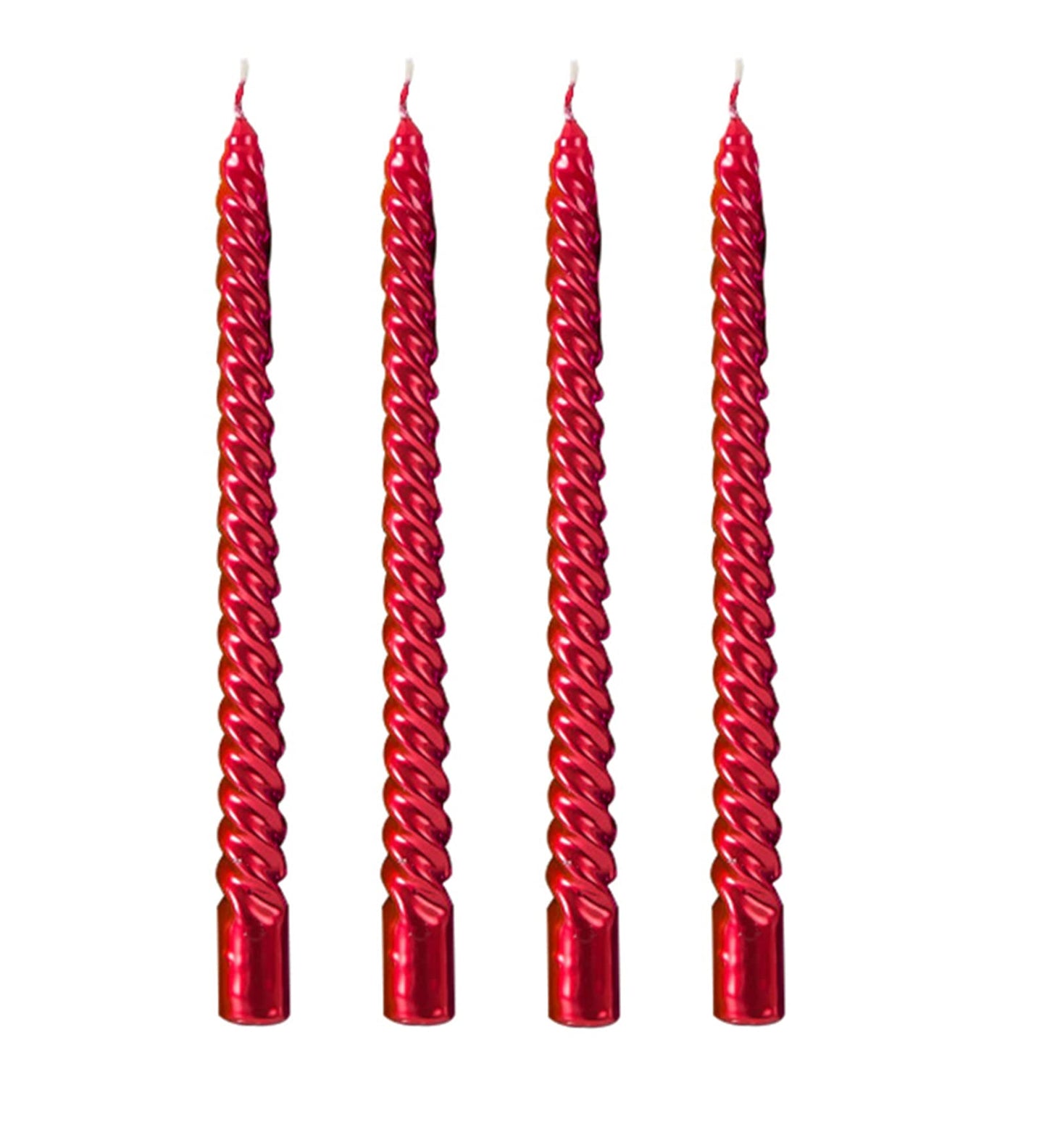 Likejarcand 10 inch Spiral red Tapered Candles,-Set of 4 Tapered Candles, red Tall Candlesticks, Long Candl Sticks, Home Dinner, Party, Wedding, Halloween